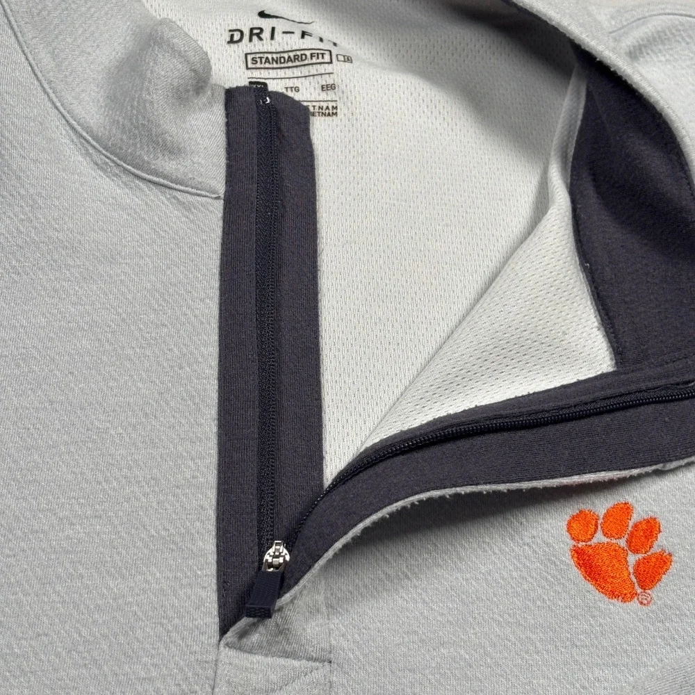 Nike Pullover Mens XXL‎ Grey Clemson Tigers Dri-FIT Quarter Zip BV0398-042